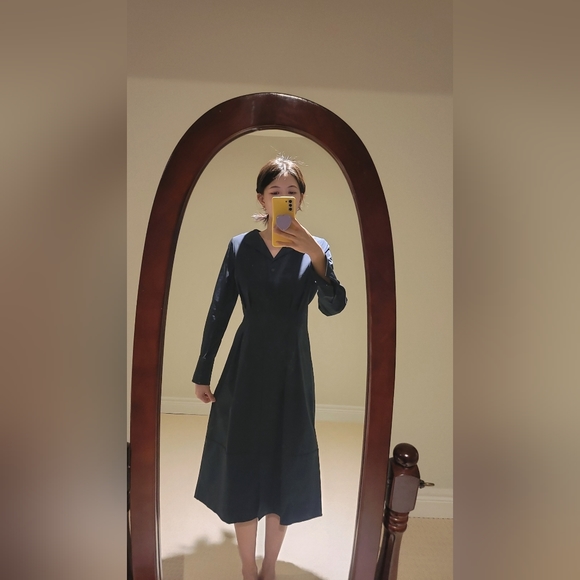 Collar point slim waist dress - Picture 3 of 6